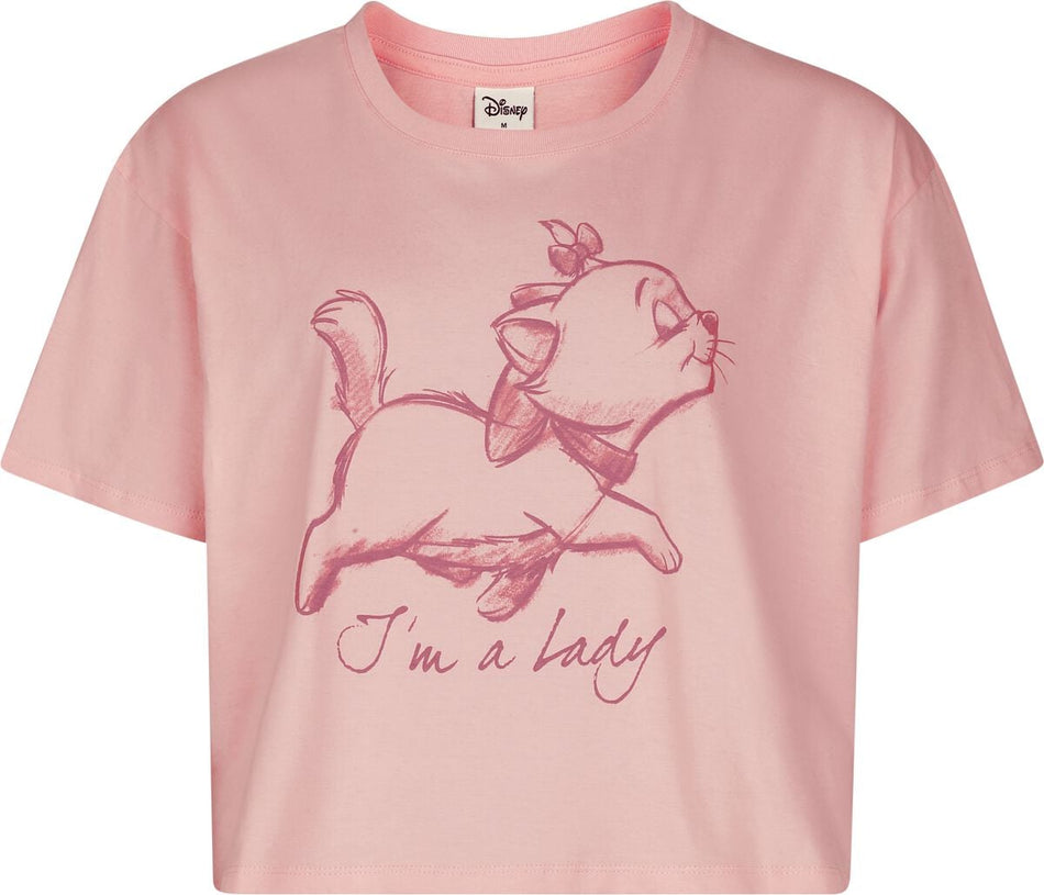 T-Shirt Oversize Disney de Les Aristochats - Marie - I'm A Lady - S à XXL - pour Femme - rose - Les Aristochats