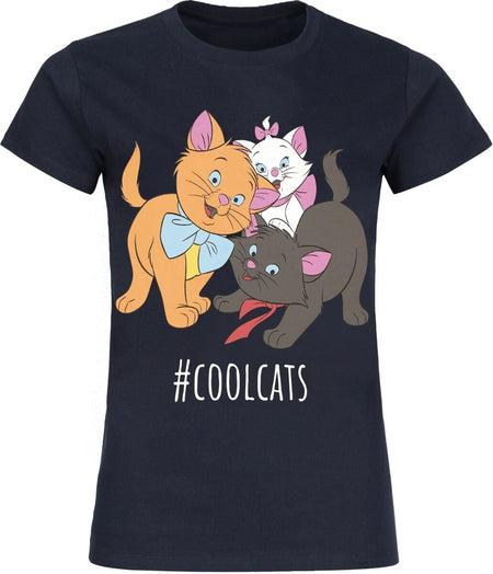 T-Shirt Manches courtes Disney de Les Aristochats - #COOLCATS - S à XXL - pour Femme - marine - Les Aristochats