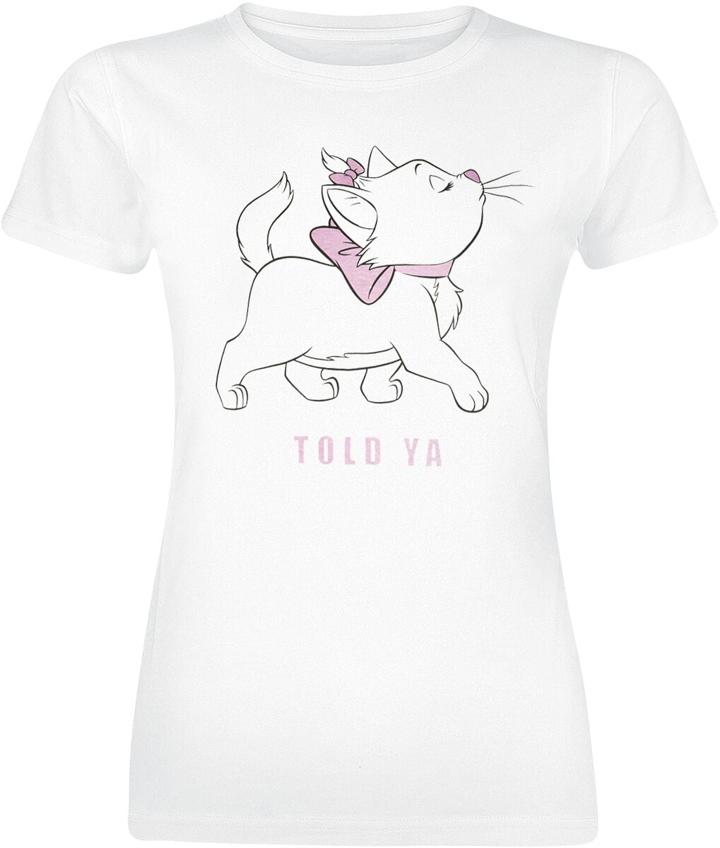 T-Shirt Manches courtes Disney de Les Aristochats - Marie - Told Ya - S à XXL - pour Femme - blanc - Les Aristochats
