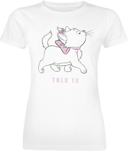 T-Shirt Manches courtes Disney de Les Aristochats - Marie - Told Ya - S à XXL - pour Femme - blanc - Les Aristochats