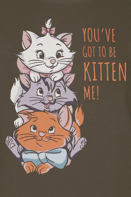 T-Shirt Manches courtes Disney de Les Aristochats - You've Got To Be Kitten Me! - S à XXL - pour Femme - kaki - Les Aristochats - View 2