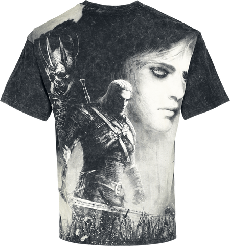 T-Shirt Manches courtes Gaming de The Witcher - Geralt & Yennefer - S à XXL - pour Homme - noir - The Witcher - View 2