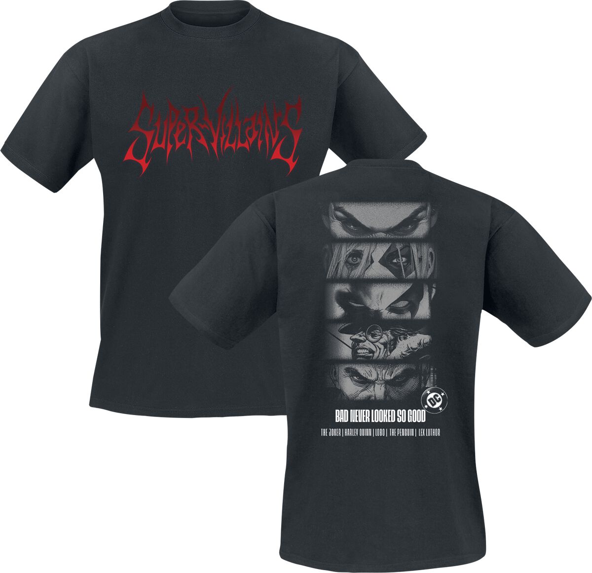 T-Shirt Manches courtes  de Justice League - Super Villains - M à 3XL - pour Homme - noir - Justice League