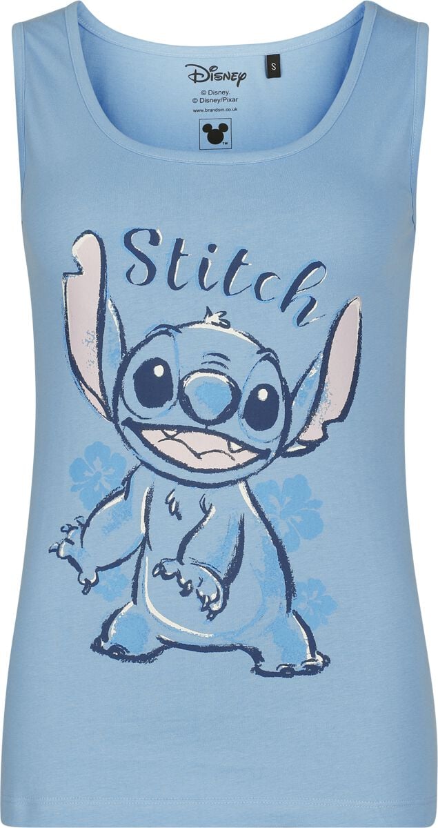 Débardeur Disney de Lilo & Stitch - Stitch - Croquis - S à XXL - pour Femme - bleu clair - Lilo & Stitch