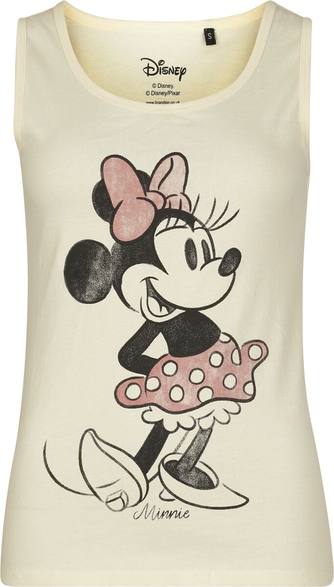 Débardeur Disney de Mickey & Minnie Mouse - Minnie - Croquis - S à XXL - pour Femme - gris blanc - Mickey & Minnie Mouse
