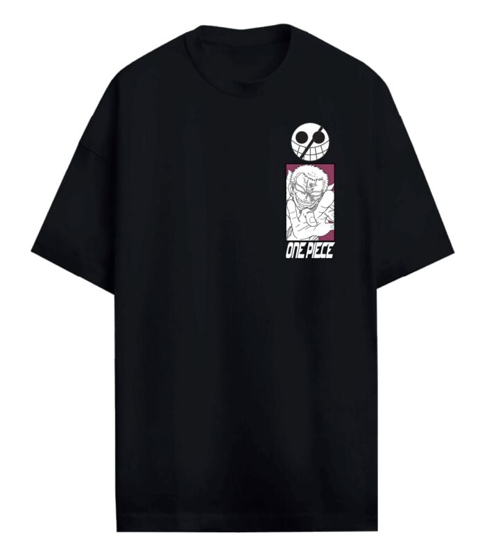 T-Shirt Oversize  de One Piece - Doflamingo - S à XXL - pour Homme - noir - One Piece