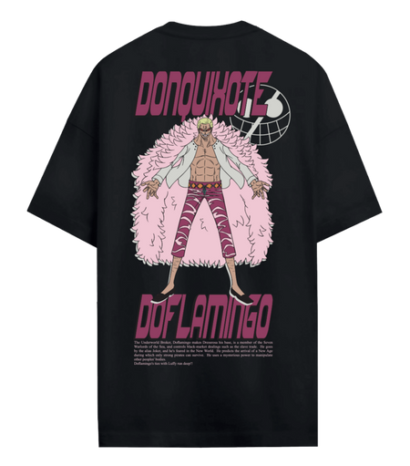 T-Shirt Oversize  de One Piece - Doflamingo - S à XXL - pour Homme - noir - One Piece - View 2