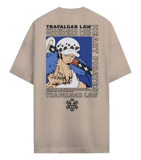 T-Shirt Oversize  de One Piece - Trafalgar D. Law - S à XXL - pour Homme - sable - One Piece - View 2