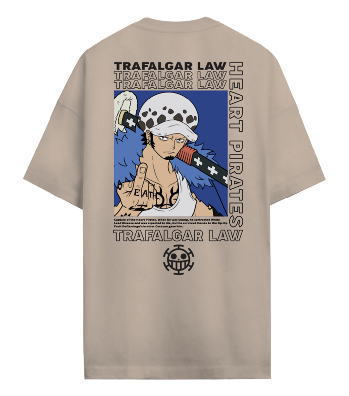 T-Shirt Oversize  de One Piece - Trafalgar D. Law - S à XXL - pour Homme - sable - One Piece - View 2