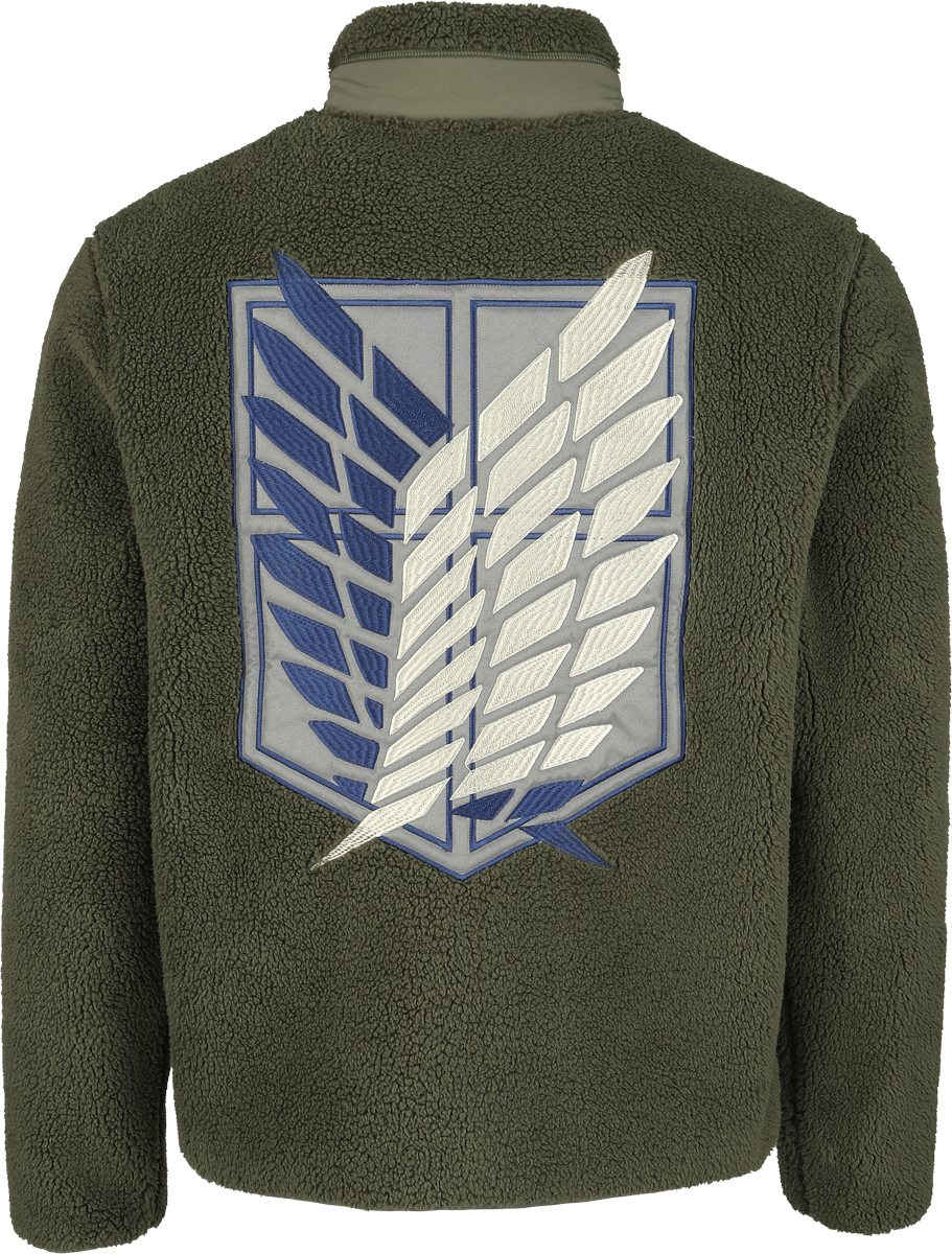 Veste mi-saison  de L'Attaque Des Titans - Flügel der Freiheit - Logo - Sherpa - S à XXL - pour Homme - kaki - L'Attaque Des Titans - View 2