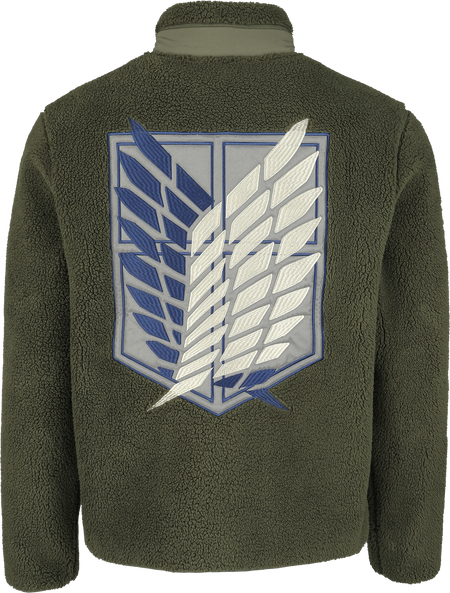 Veste mi-saison  de L'Attaque Des Titans - Flügel der Freiheit - Logo - Sherpa - S à XXL - pour Homme - kaki - L'Attaque Des Titans - View 2