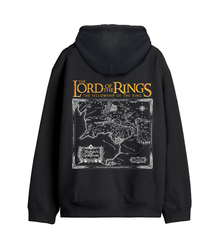 Sweat-shirt à capuche  de Le Seigneur Des Anneaux - Map - S à XXL - pour Homme - noir - Le Seigneur Des Anneaux - View 2
