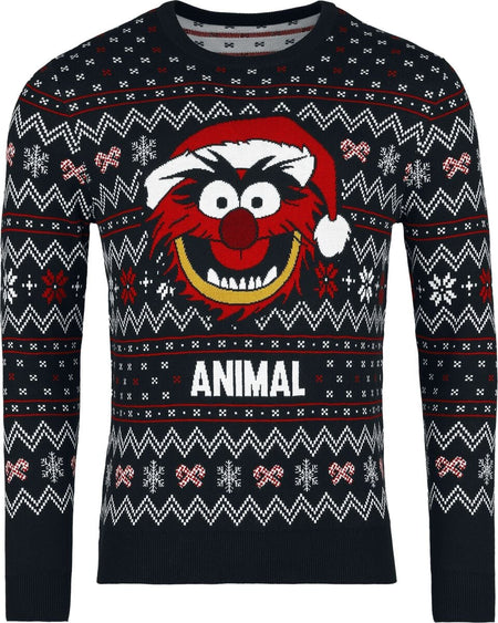 Pull de Noël Disney de Les Muppets - Animal - M à XXL - pour Homme - noir - Les Muppets