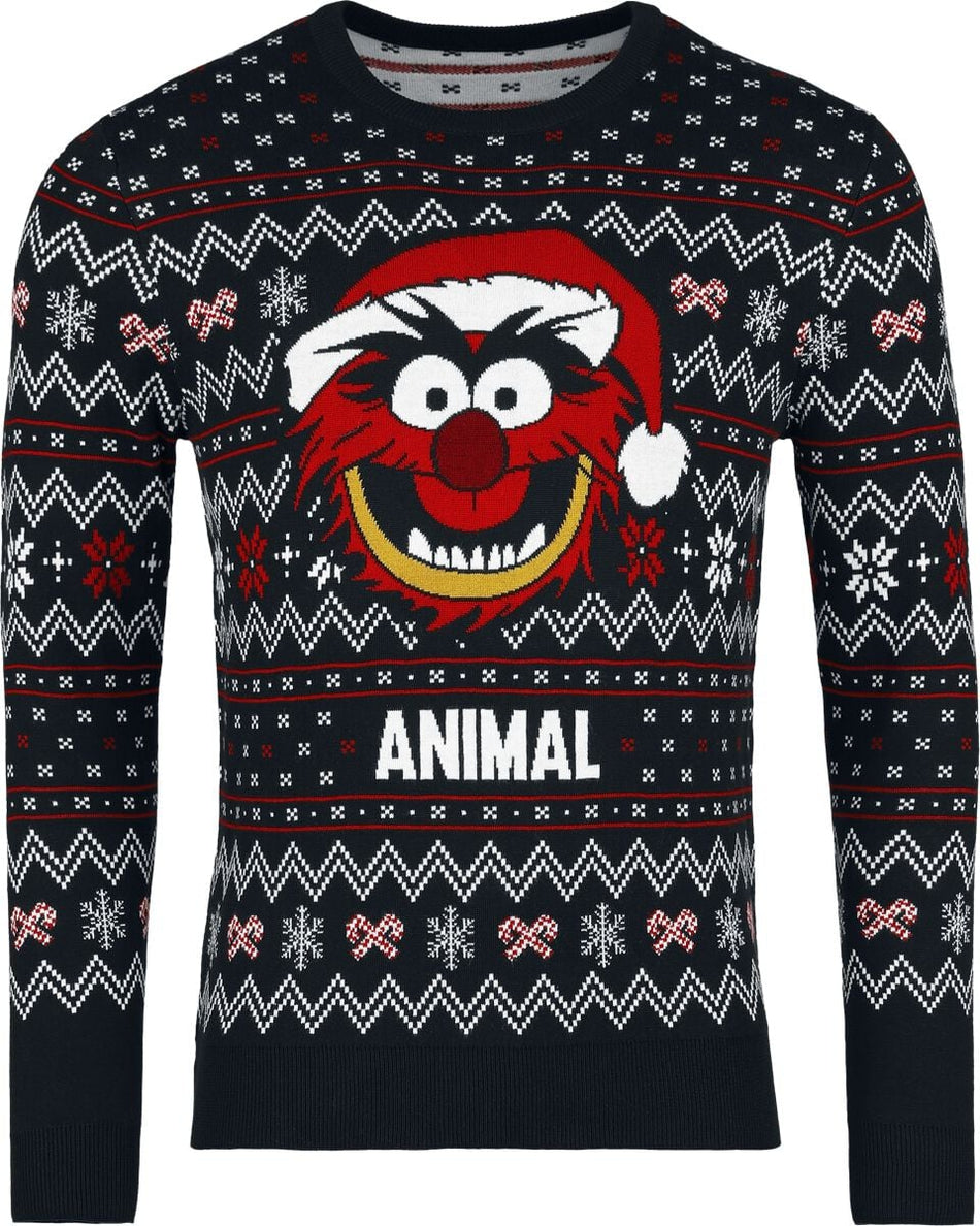 Pull de Noël Disney de Les Muppets - Animal - M à XXL - pour Homme - noir - Les Muppets