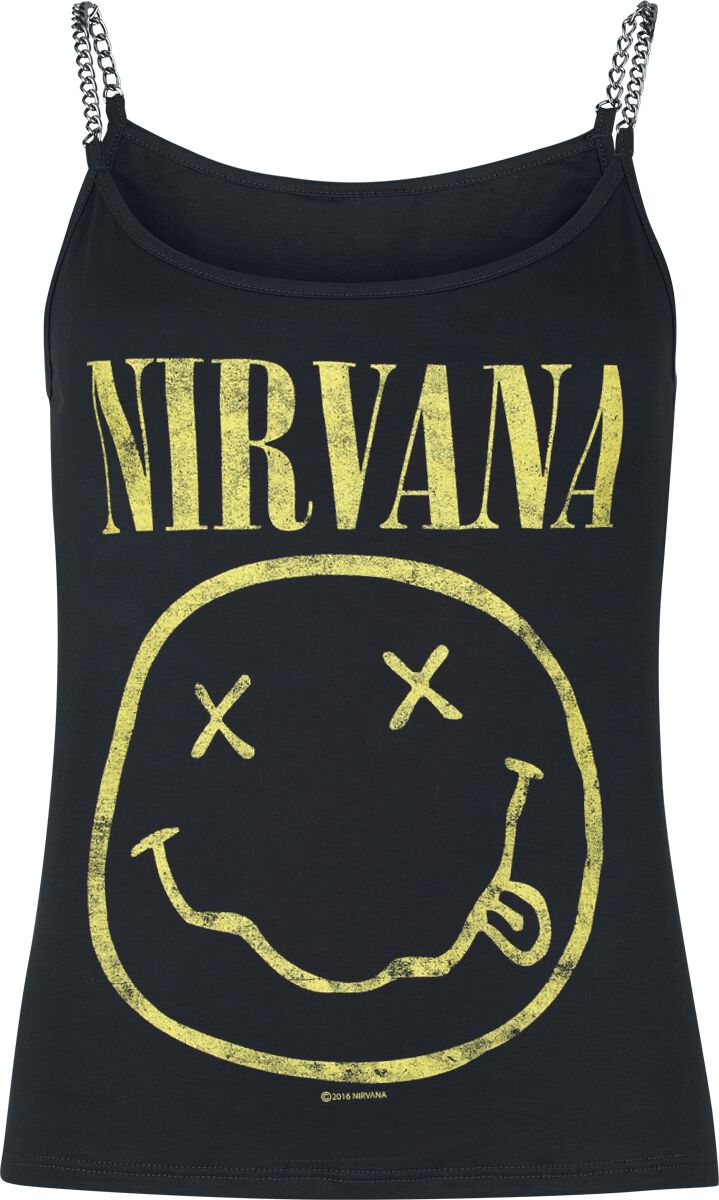 Top  de Nirvana - Smiley - S à XXL - pour Femme - noir - Nirvana