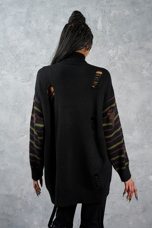 Pull tricoté Gothic de Banned Alternative - Third Sight Jumper - S à 4XL - pour Femme - noir - Banned Alternative - View 2