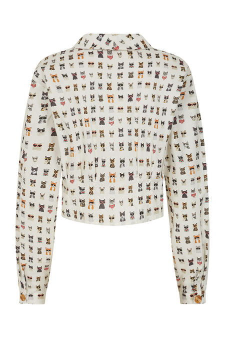 Chemisier Rockabilly de Banned Retro - CHERRY COOL CAT BLOUSE - S à XL - pour Femme - multicolore - Banned Retro - View 2