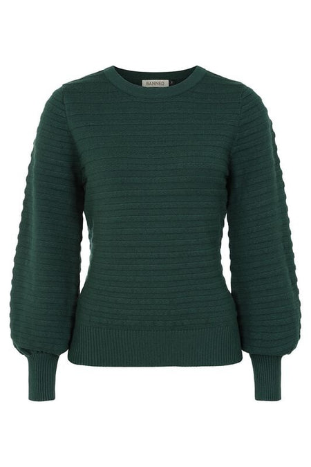 Pull tricoté Rockabilly de Banned Alternative - CARLA JULY JUMPER - S à 4XL - pour Femme - vert - Banned Alternative