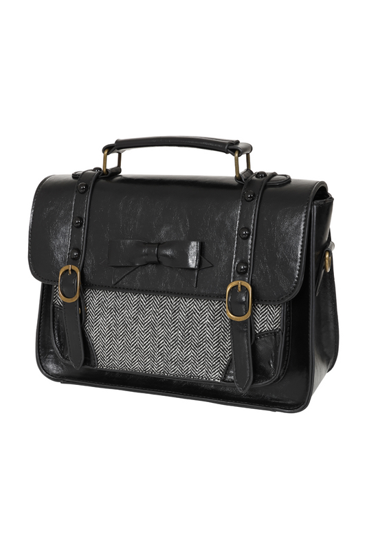 Sac à main  de Banned Retro - Herringbone Heirloom Satchel Bag - pour Femme - noir - Banned Retro - View 2