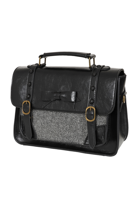 Sac à main  de Banned Retro - Herringbone Heirloom Satchel Bag - pour Femme - noir - Banned Retro - View 2