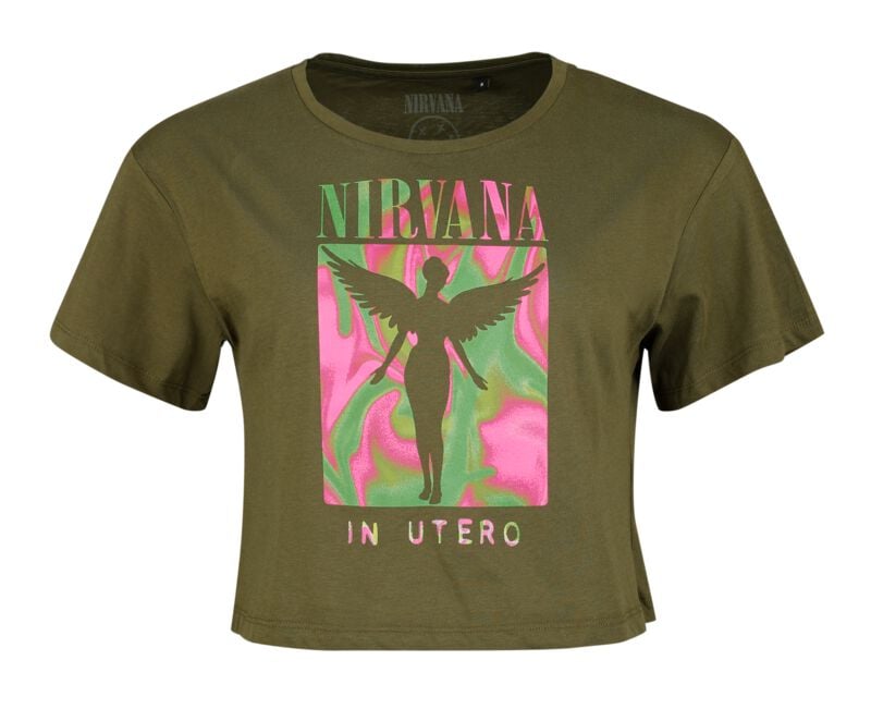 T-Shirt Manches courtes  de Nirvana - In Utero - XS à XL - pour Femme - olive - Nirvana