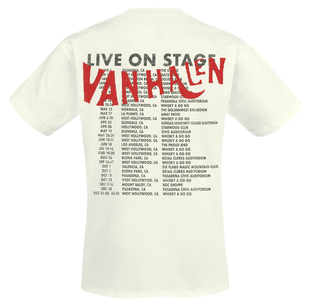 T-Shirt Manches courtes  de Van Halen - Los Tour - S à XXL - pour Homme - blanc - Van Halen - View 2
