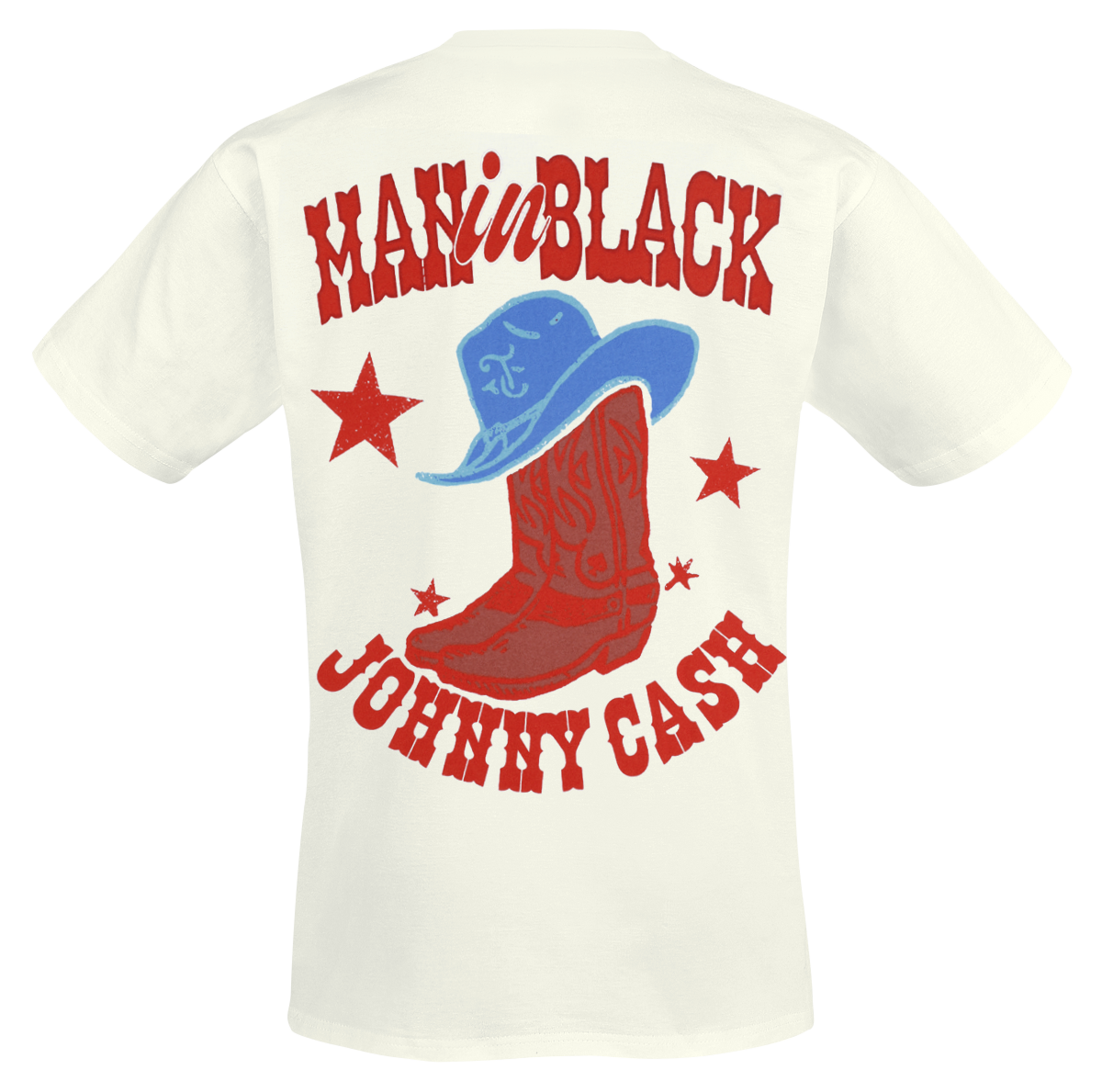 T-Shirt Manches courtes  de Johnny Cash - Man In Black - S à XXL - pour Homme - blanc - Johnny Cash - View 2