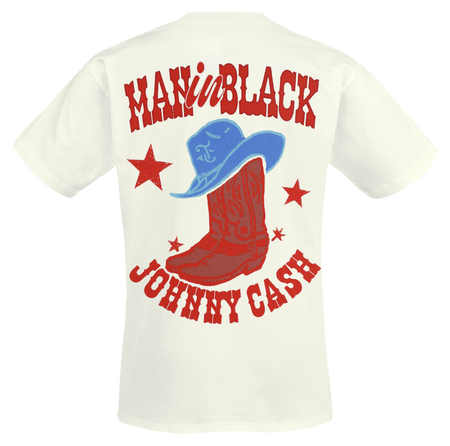 T-Shirt Manches courtes  de Johnny Cash - Man In Black - S à XXL - pour Homme - blanc - Johnny Cash - View 2