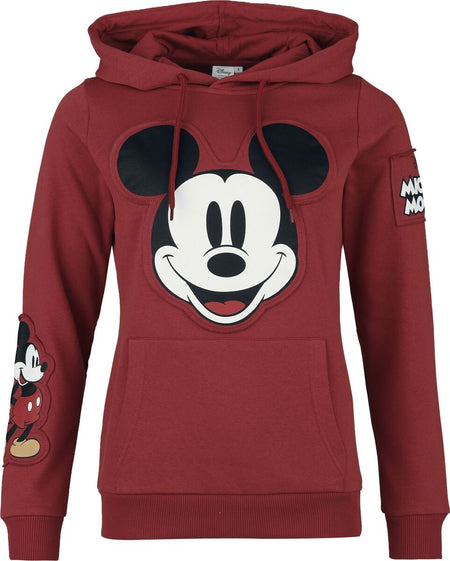 Sweat-shirt à capuche Disney de Mickey & Minnie Mouse - Smile - S à XXL - pour Femme - rouge - Mickey & Minnie Mouse