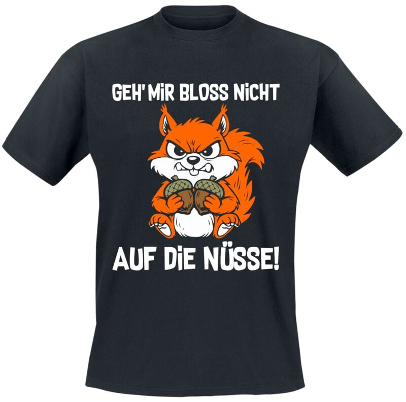 T-Shirt Manches courtes Fun de Tierisch - Geh mir Bloß nicht auf die Nüsse - M à 3XL - pour Homme - noir - Tierisch