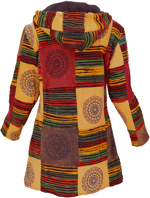 Veste mi-saison  de Guru-Shop - Goa Boho Patchwork Kurzmantel - S à XL - pour Femme - multicolore - Guru-Shop - View 2