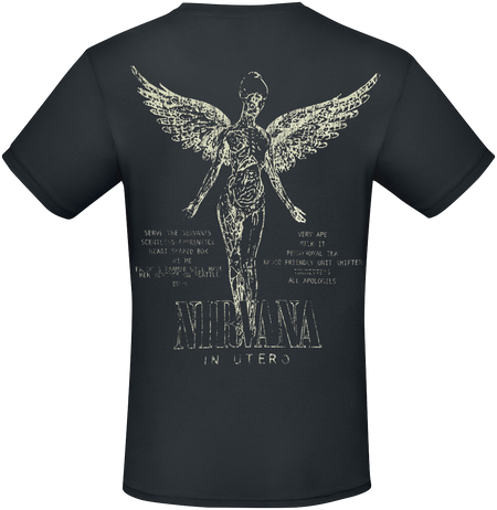 T-Shirt Manches courtes  de Nirvana - Utero - S à 3XL - pour Homme - noir - Nirvana - View 2