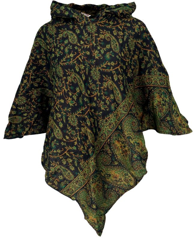 Gilets & Ponchos  de Guru-Shop - Goa Hippie Boho Poncho - Standard - pour Femme - vert - Guru-Shop