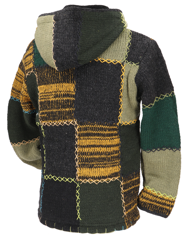 Sweat-shirt zippé à capuche  de Guru-Shop - Patchwork Strickjacke - M à XXL - pour Homme - multicolore - Guru-Shop - View 2
