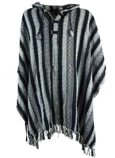 Gilets & Ponchos  de Guru-Shop - Poncho Hippie chic, Ethno Poncho, Andenponcho - Standard - pour Homme - noir/gris - Guru-Shop