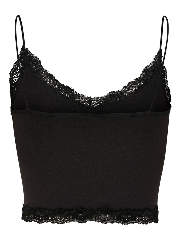 Débardeur  de Only - ONLVICKY LACE SEAMLESS CROPPED TOP NOOS - XS-S à L-XL - pour Femme - noir - Only - View 2