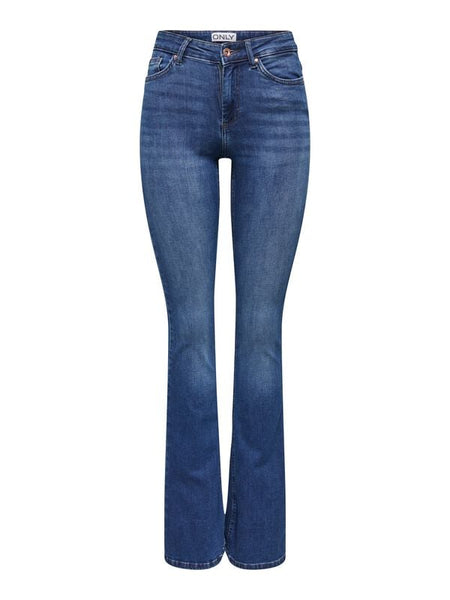 Jean  de Only - ONLBLUSH MIDTAI021 NOOS - Jean Évasé - W26L32 à W34L32 - pour Femme - bleu - Only