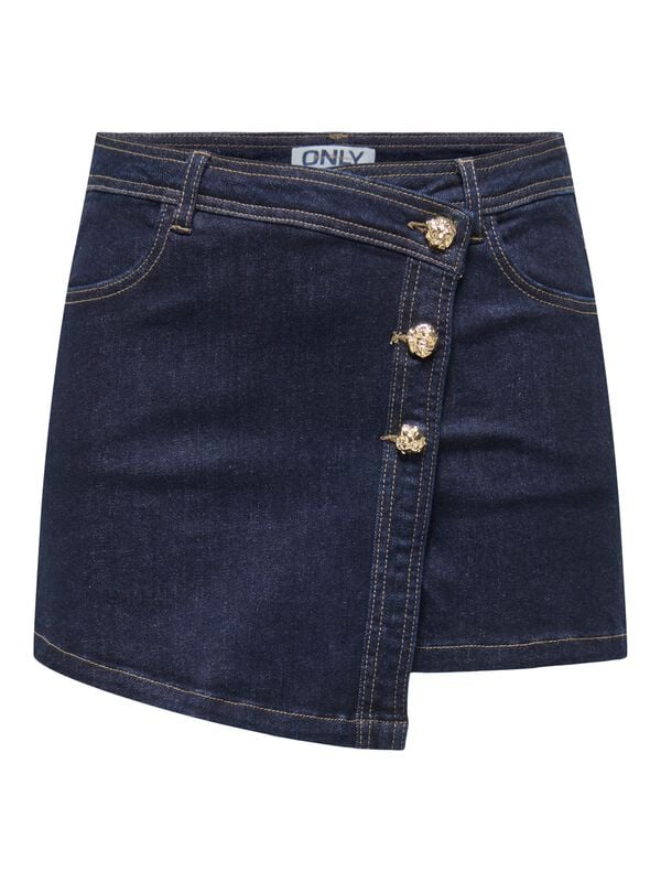 Short  de Only - ONLLILLIE REG GOLD BUT BJ - Skort en Jean - XS à M - pour Femme - bleu - Only