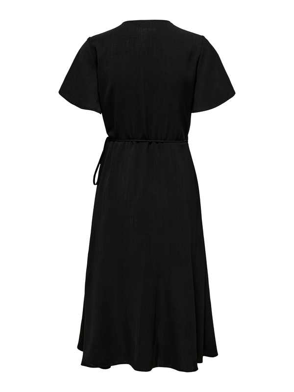 Robe mi-longue  de Only - ONLCALI LIFE S/S WRAP WVN NOOS - Robe - XS à XL - pour Femme - noir - Only - View 2