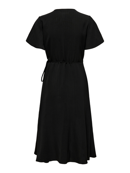 Robe mi-longue  de Only - ONLCALI LIFE S/S WRAP WVN NOOS - Robe - XS à XL - pour Femme - noir - Only - View 2