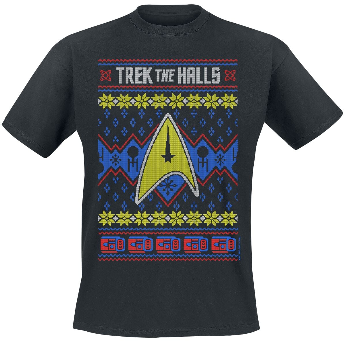 T-Shirt Manches courtes  de Star Trek - Trek The Halls - M à 3XL - pour Homme - noir - Star Trek