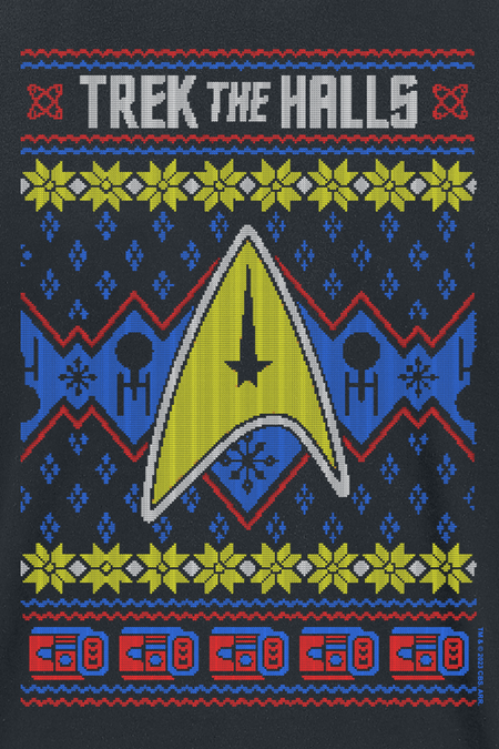 T-Shirt Manches courtes  de Star Trek - Trek The Halls - M à 3XL - pour Homme - noir - Star Trek - View 2
