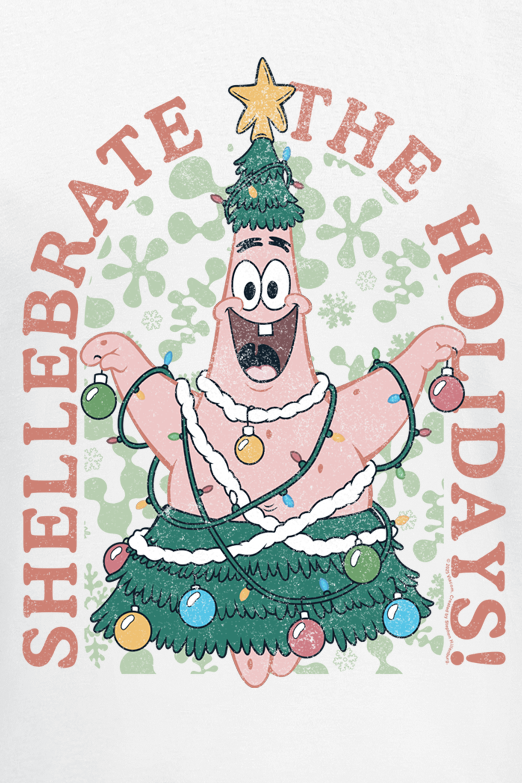 T-Shirt Manches courtes  de Bob L'Éponge - Patrick - Shellebrate The Holidays! - M à 5XL - pour Homme - blanc - Bob L'Éponge - View 2