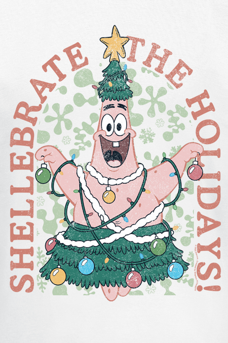 T-Shirt Manches courtes  de Bob L'Éponge - Patrick - Shellebrate The Holidays! - M à 5XL - pour Homme - blanc - Bob L'Éponge - View 2