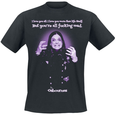 T-Shirt Manches courtes  de The Osbournes - All Fucking Mad - S à 3XL - pour Homme - noir - The Osbournes