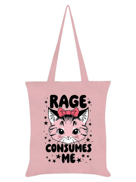 Sac En Tissu Fun de Tierisch - Kitsch Kitten Rage Consumes Me Tote Bag - pour Unisexe - rose - Tierisch
