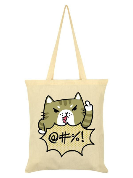 Sac En Tissu Fun de Tierisch - Sweary Cat Tote Bag - pour Unisexe - crème - Tierisch