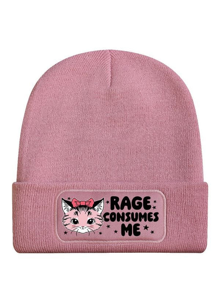 Bonnet Fun de Tierisch - Kitsch Kitten Rage Consumes Me Pale Pink Beanie - pour Unisexe - rose - Tierisch