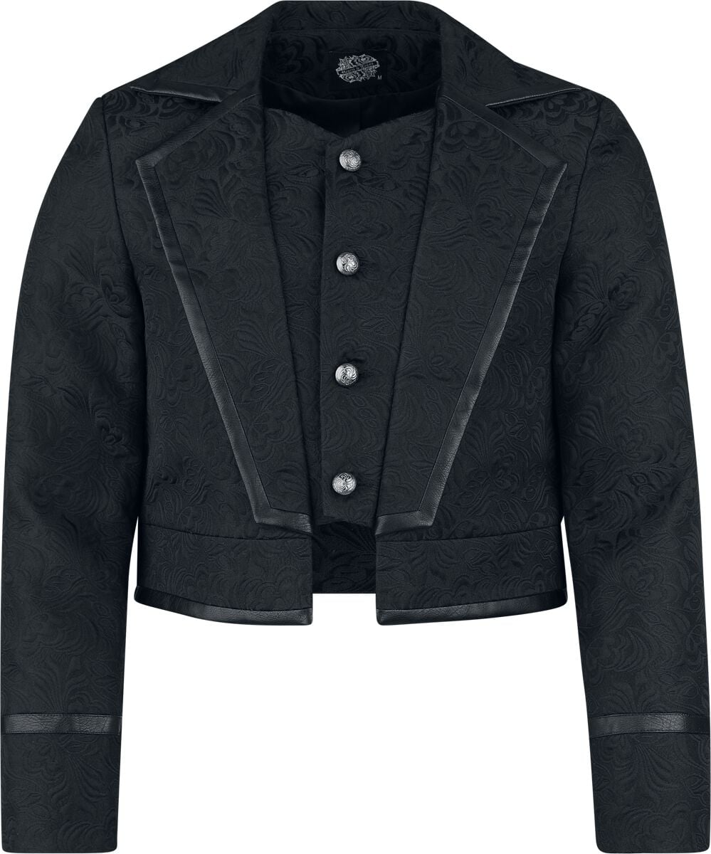 Blazer Gothic de H&R London - Midnight Brocade Short Blazer - S à XXL - pour Homme - noir - H&R London