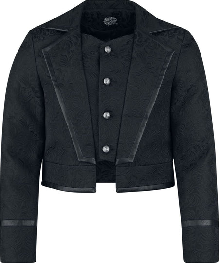 Blazer Gothic de H&R London - Midnight Brocade Short Blazer - S à XXL - pour Homme - noir - H&R London